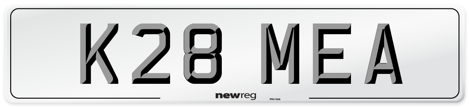 K28 MEA Number Plate from New Reg